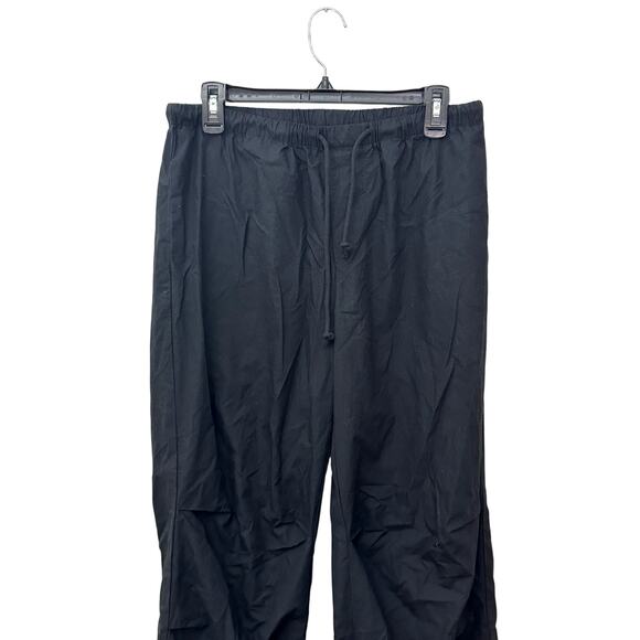 BP Parachute Pants Adjustable Drawstring Cotton Poplin Relaxed Fit Black S NWOT - Picture 3 of 9